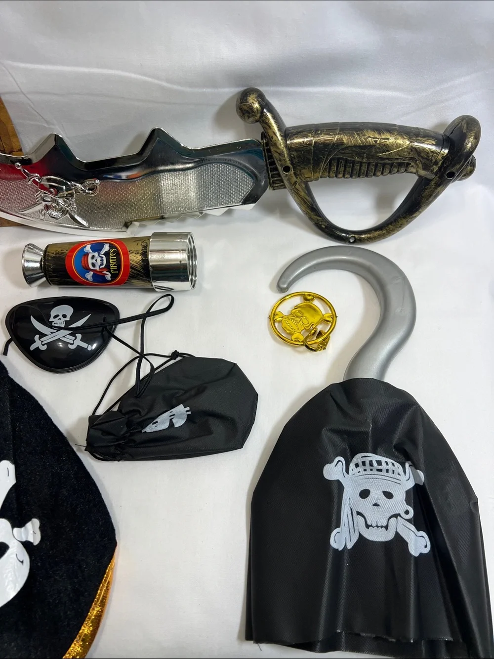 Kids Black and Red Pirate Costume Set - Skull Theme